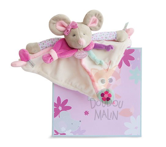  pearly the mouse baby comforter pink purple white flower 